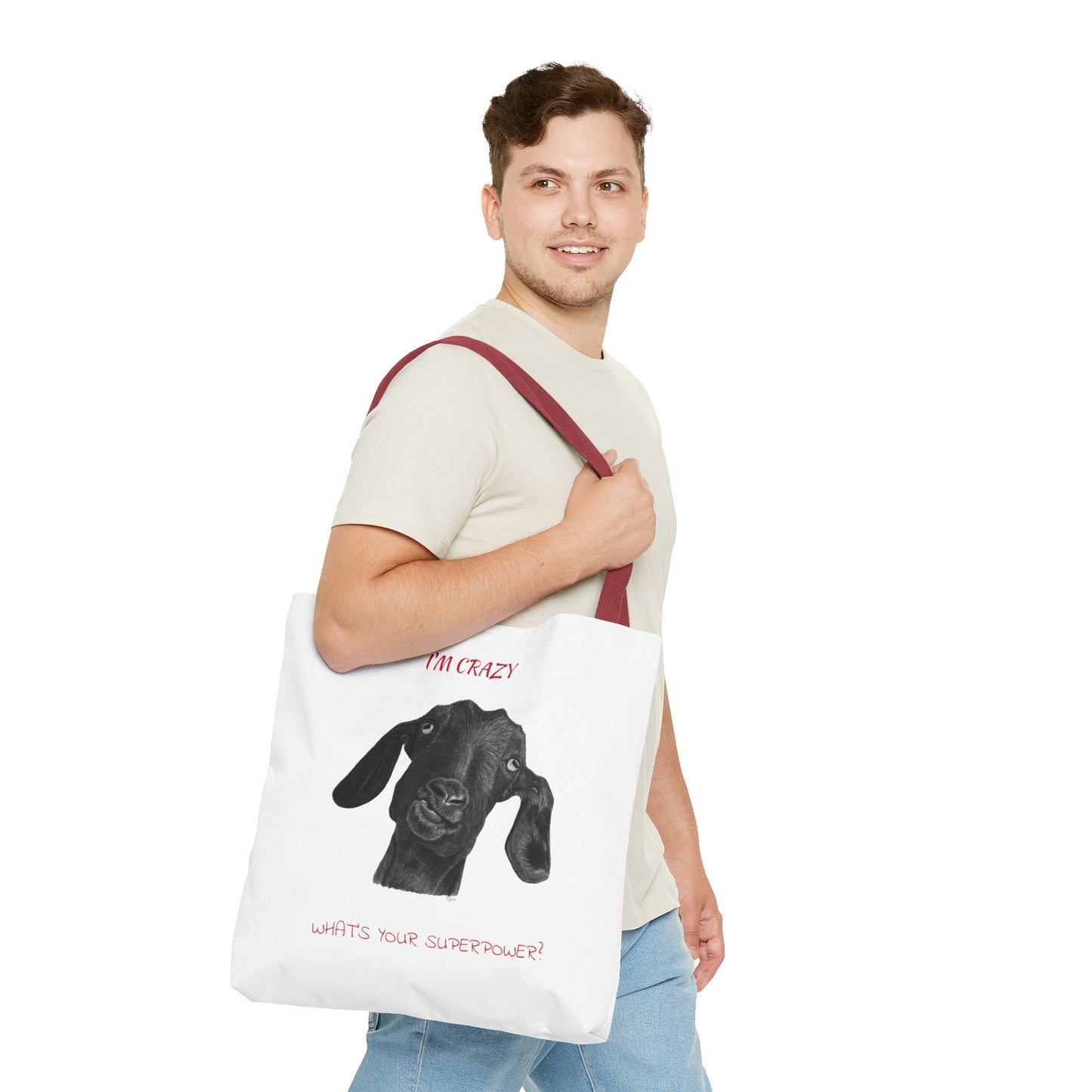 ImCrazy Whats Your Superpower Goofy Goat Tote Bag Beach Bag Pool Bag Book Bag