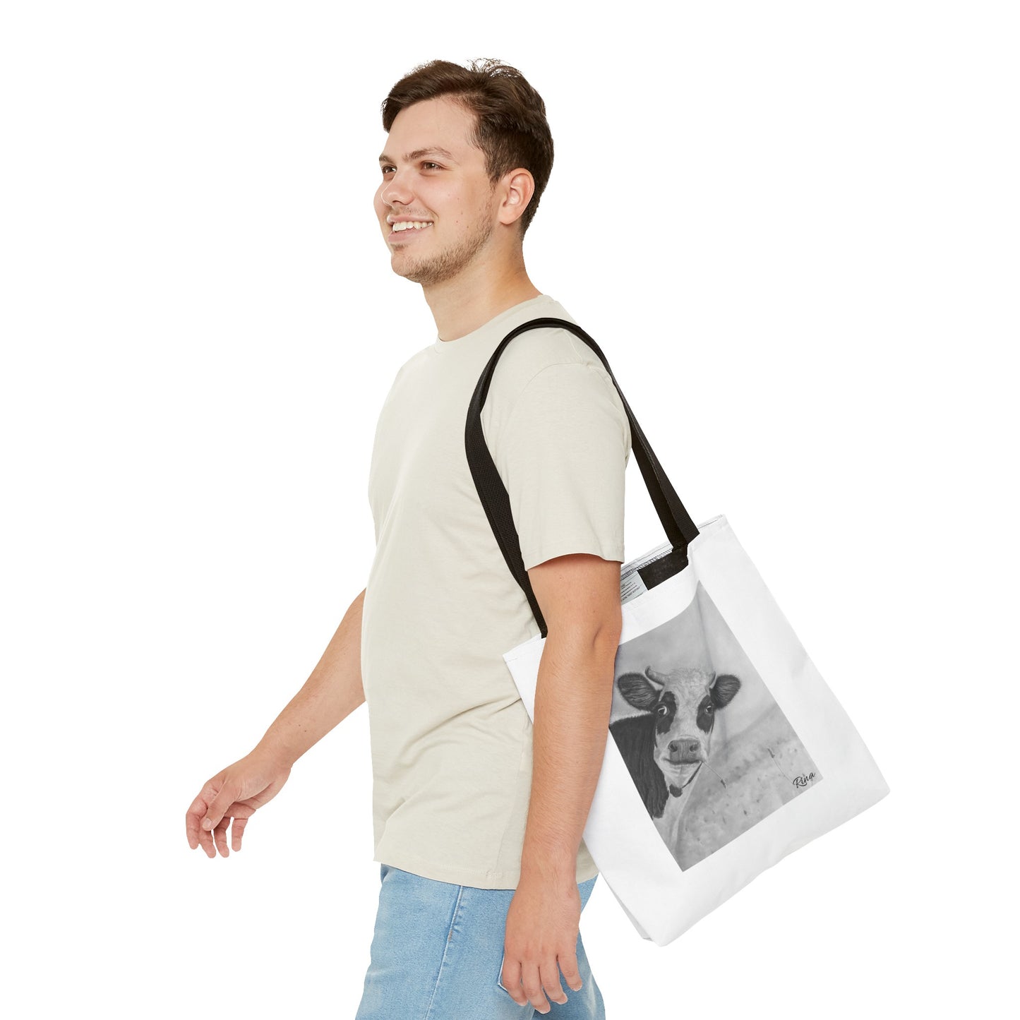 Peek A Boo Cow Tote Bag, Beach bag, Pool Bag, Book Bag