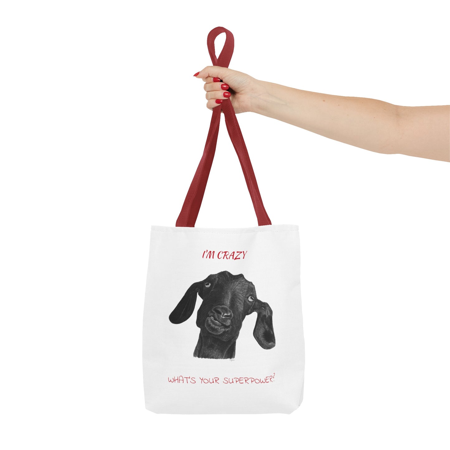 ImCrazy Whats Your Superpower Goofy Goat Tote Bag Beach Bag Pool Bag Book Bag
