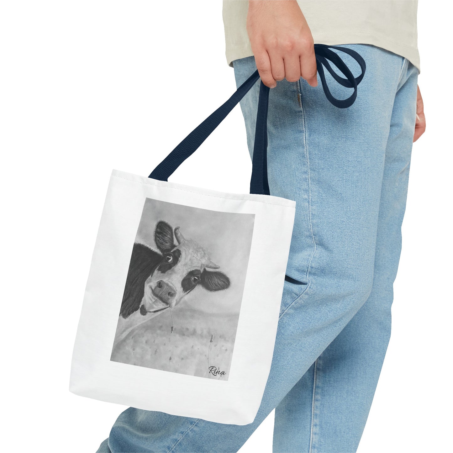Peek A Boo Cow Tote Bag, Beach bag, Pool Bag, Book Bag