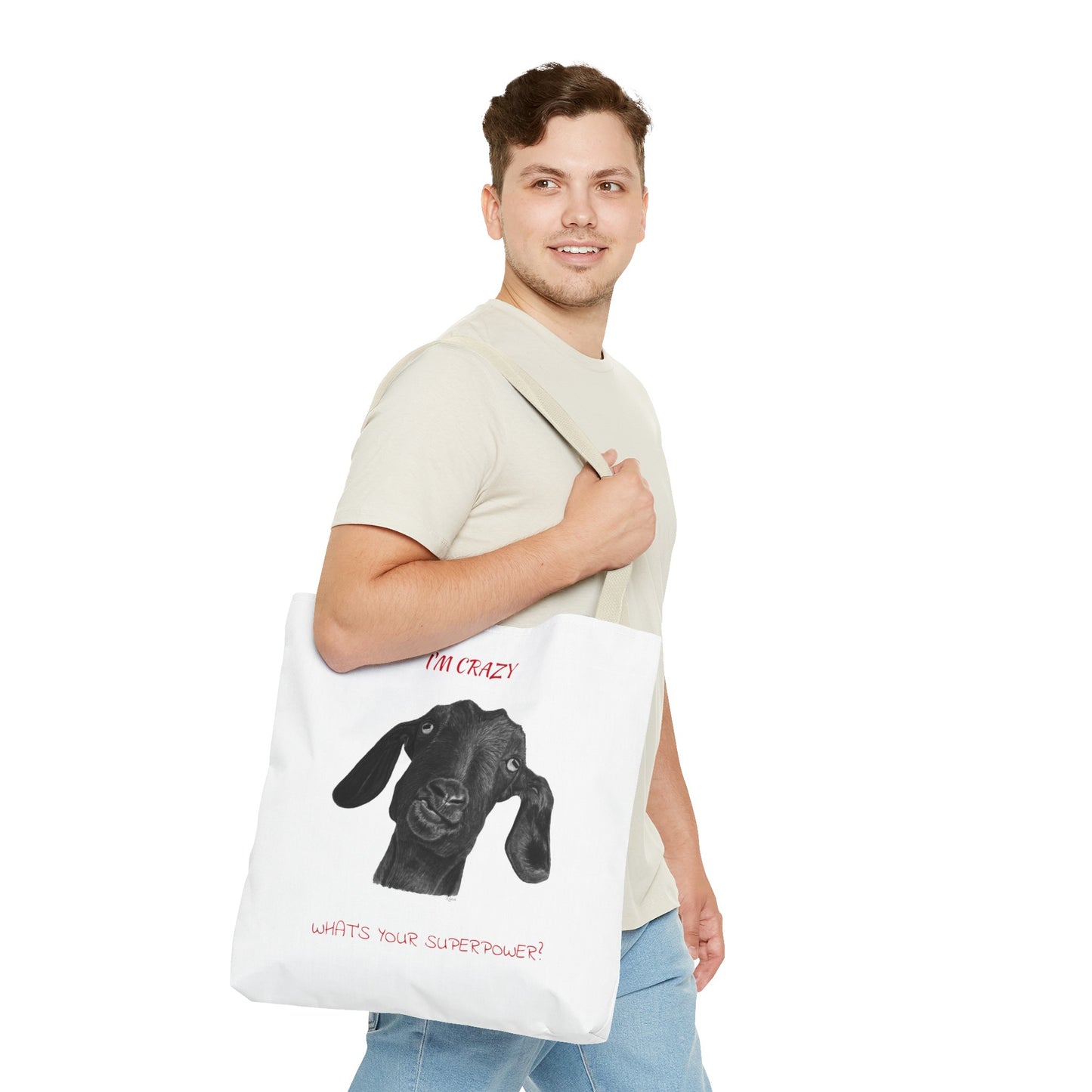 ImCrazy Whats Your Superpower Goofy Goat Tote Bag Beach Bag Pool Bag Book Bag