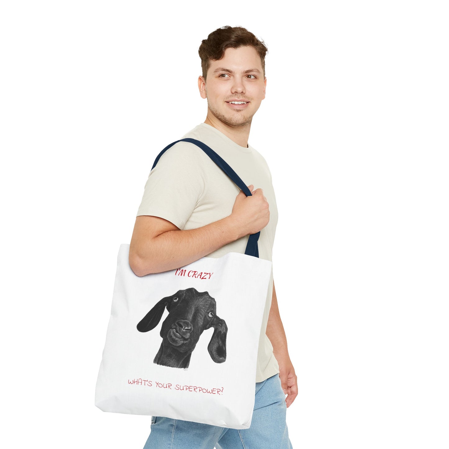 ImCrazy Whats Your Superpower Goofy Goat Tote Bag Beach Bag Pool Bag Book Bag