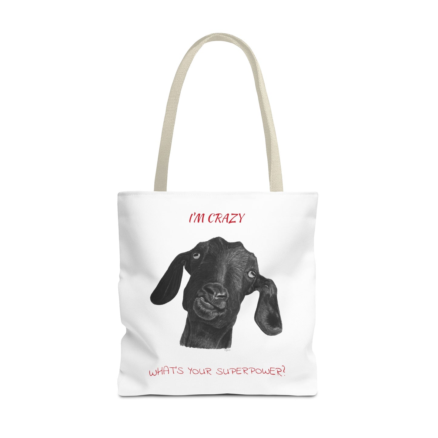 ImCrazy Whats Your Superpower Goofy Goat Tote Bag Beach Bag Pool Bag Book Bag
