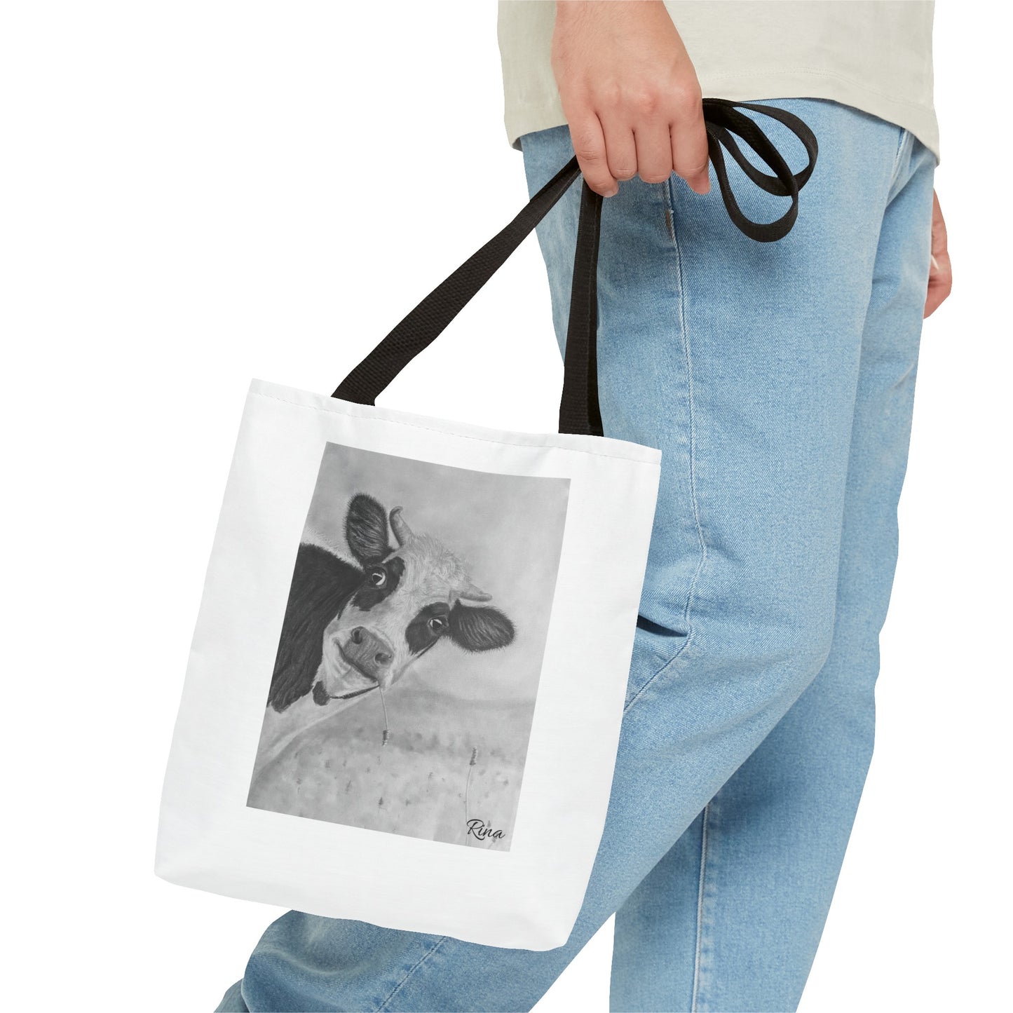 Peek A Boo Cow Tote Bag, Beach bag, Pool Bag, Book Bag
