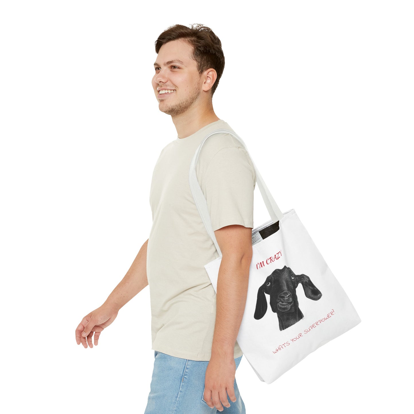ImCrazy Whats Your Superpower Goofy Goat Tote Bag Beach Bag Pool Bag Book Bag
