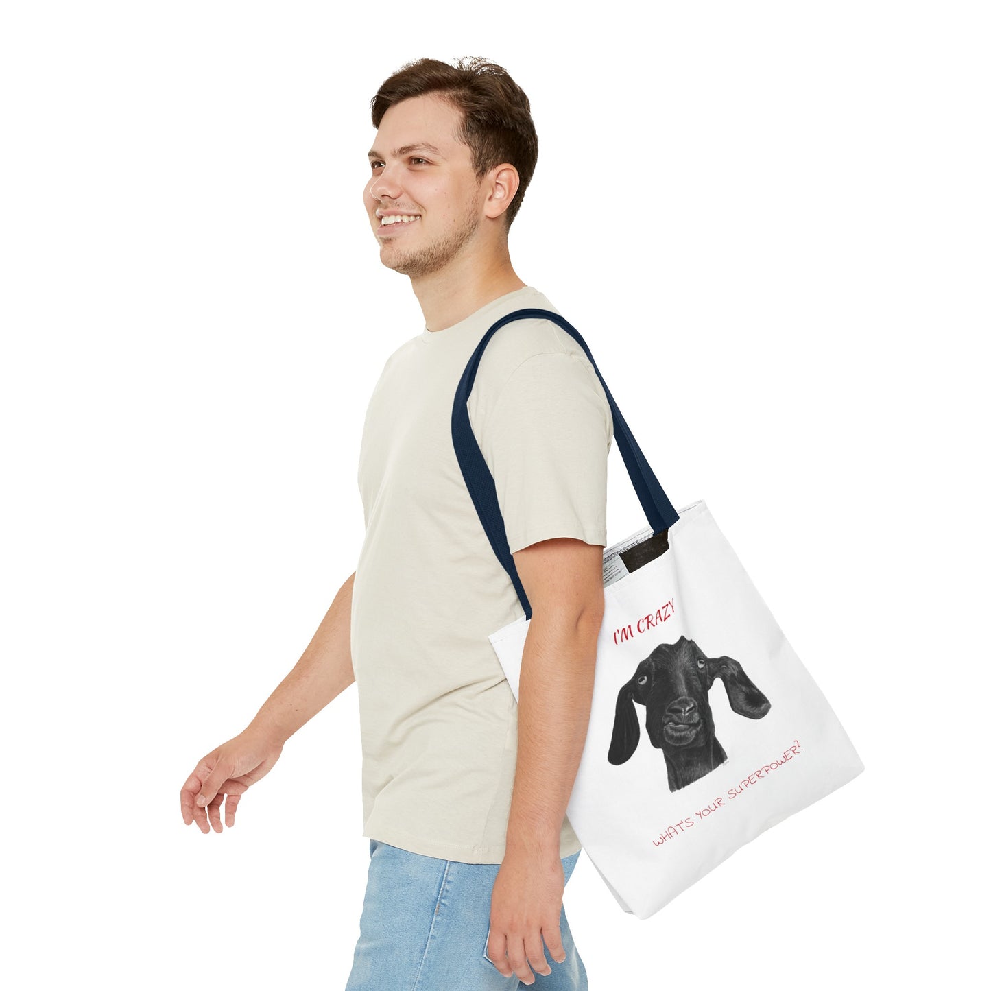ImCrazy Whats Your Superpower Goofy Goat Tote Bag Beach Bag Pool Bag Book Bag