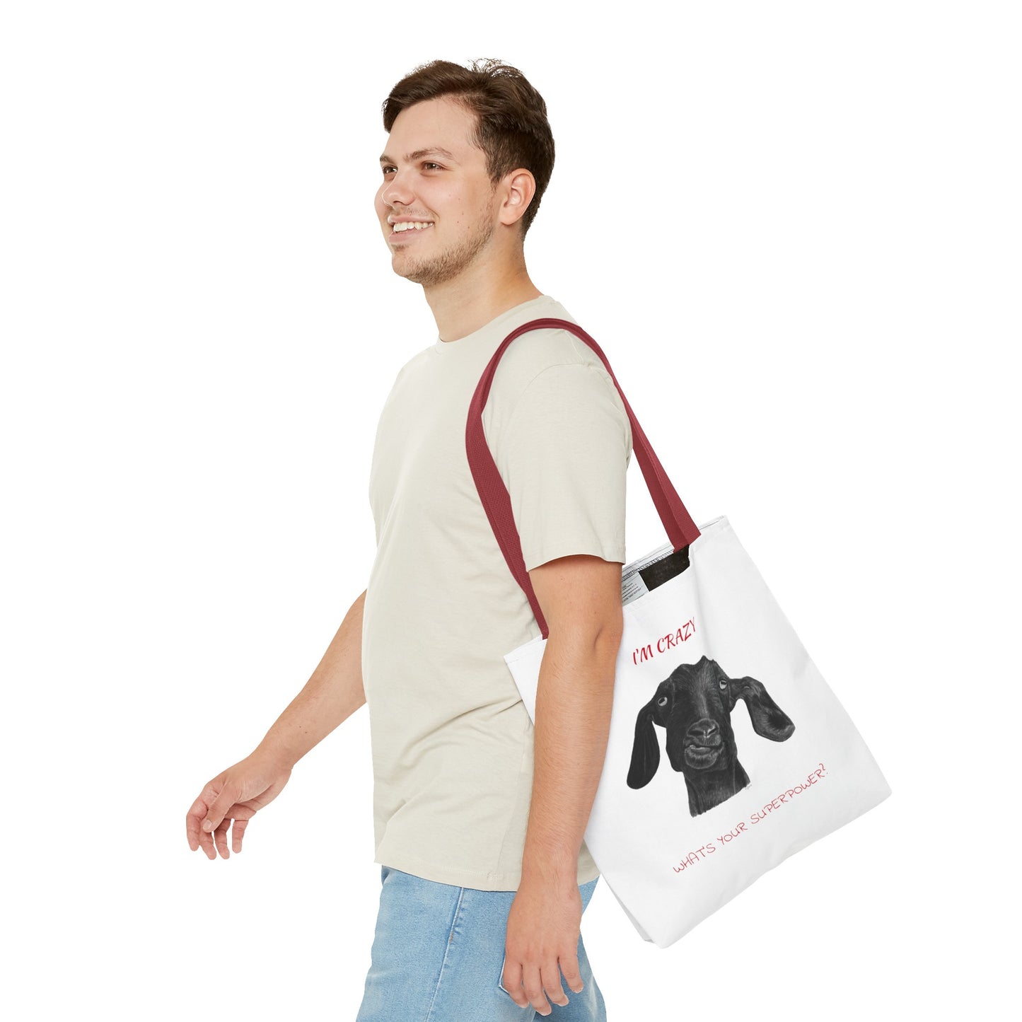 ImCrazy Whats Your Superpower Goofy Goat Tote Bag Beach Bag Pool Bag Book Bag