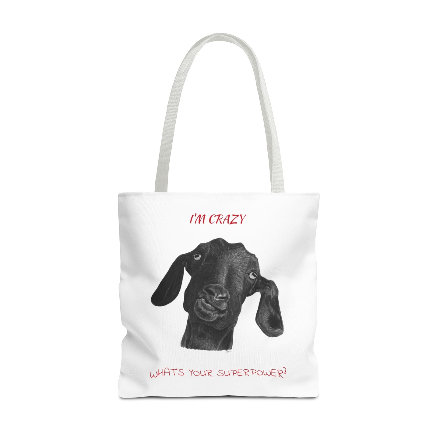 ImCrazy Whats Your Superpower Goofy Goat Tote Bag Beach Bag Pool Bag Book Bag