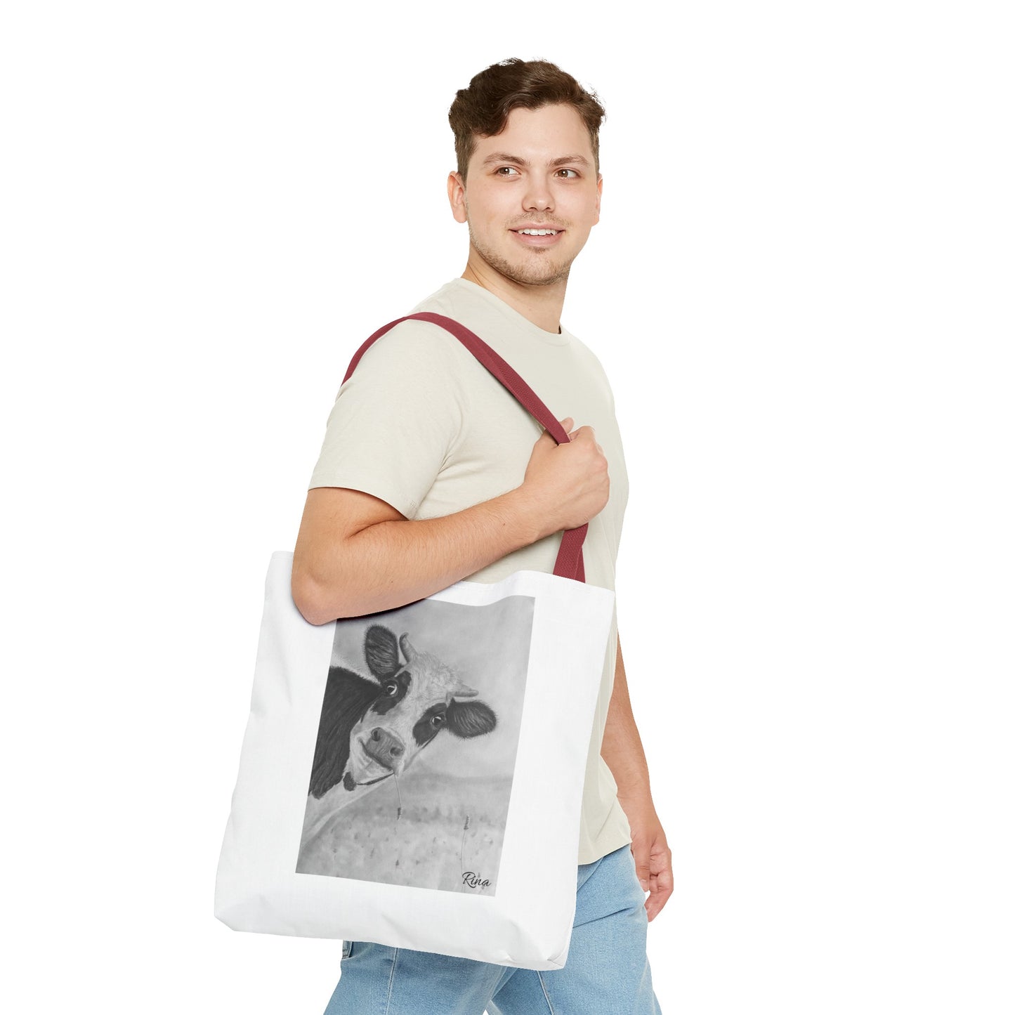 Peek A Boo Cow Tote Bag, Beach bag, Pool Bag, Book Bag