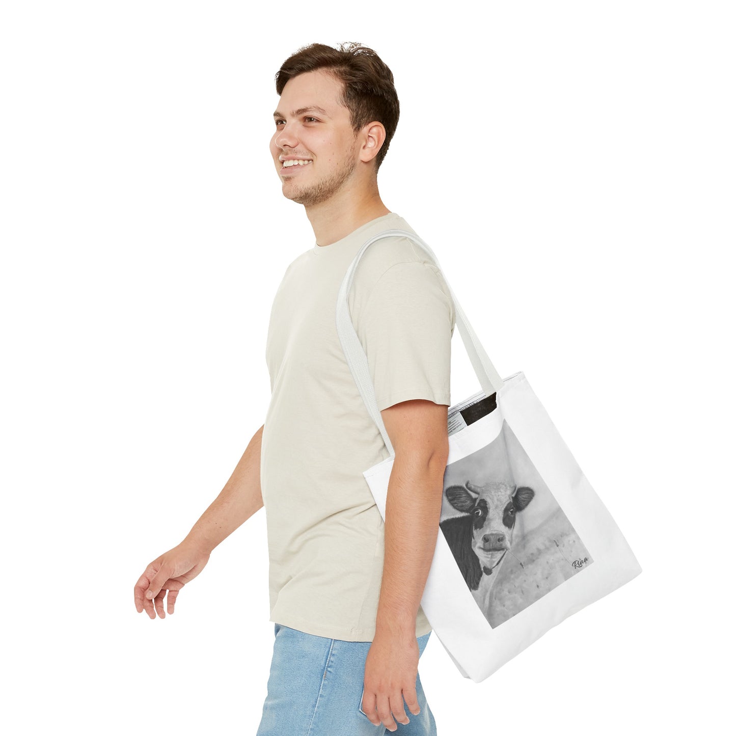 Peek A Boo Cow Tote Bag, Beach bag, Pool Bag, Book Bag