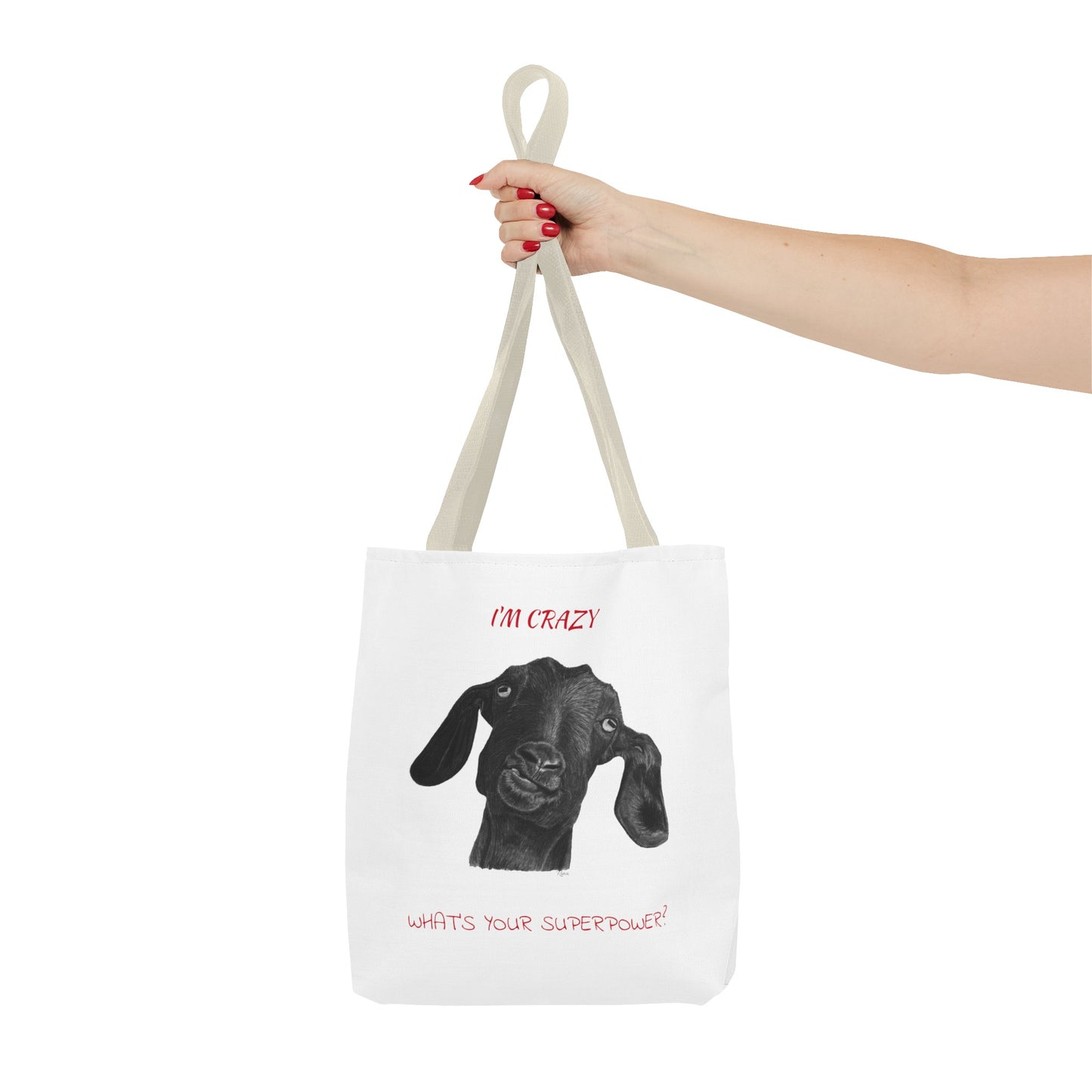 ImCrazy Whats Your Superpower Goofy Goat Tote Bag Beach Bag Pool Bag Book Bag