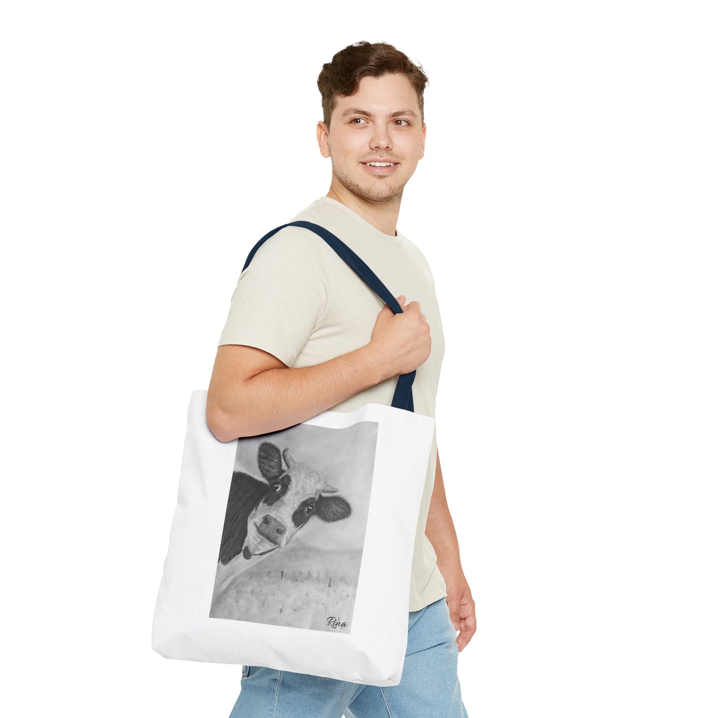 Peek A Boo Cow Tote Bag, Beach bag, Pool Bag, Book Bag