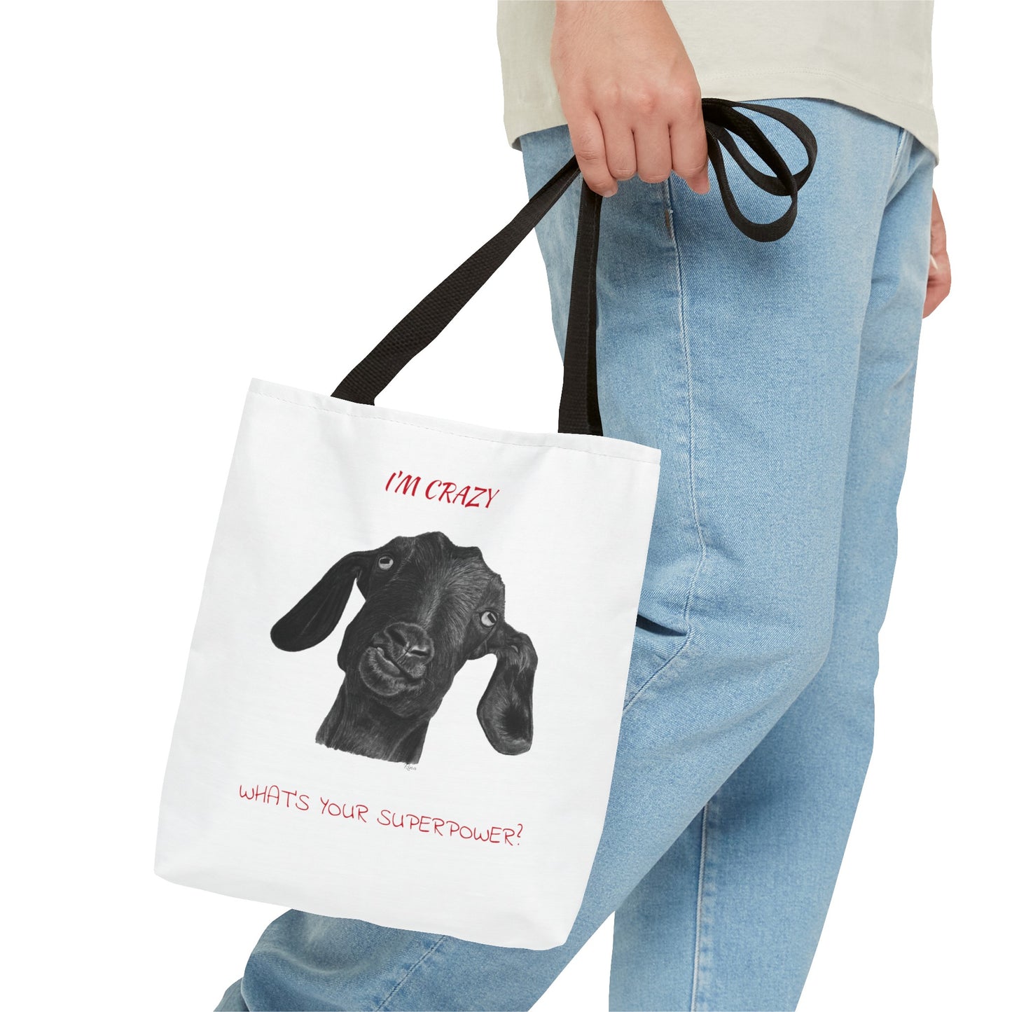 ImCrazy Whats Your Superpower Goofy Goat Tote Bag Beach Bag Pool Bag Book Bag