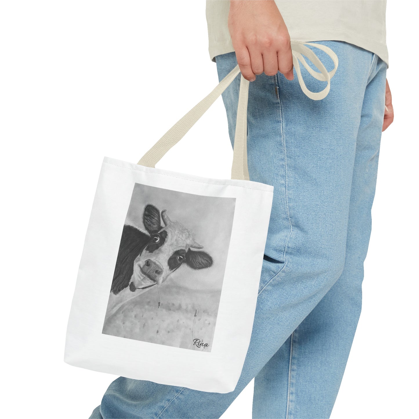 Peek A Boo Cow Tote Bag, Beach bag, Pool Bag, Book Bag