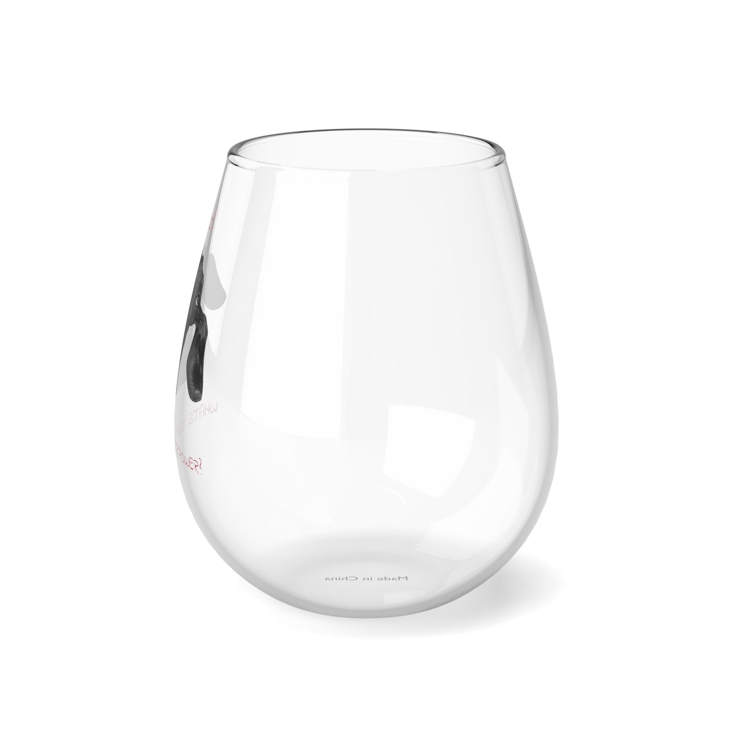 I'm Crazy What's Your Superpower Goofy Goat Stemless Wine Glass