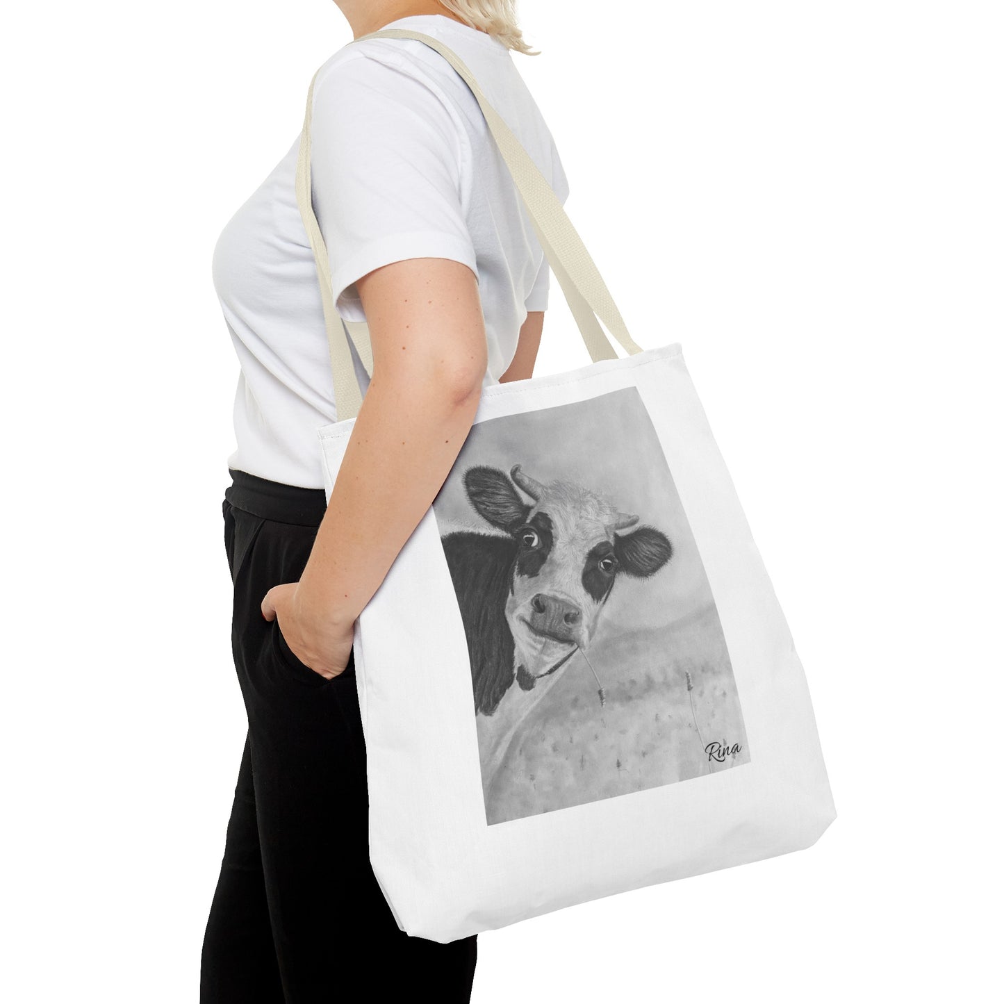 Peek A Boo Cow Tote Bag, Beach bag, Pool Bag, Book Bag