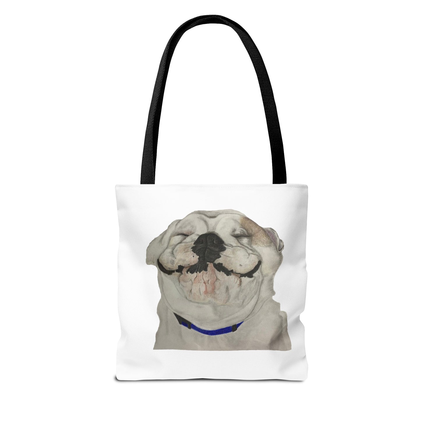 Happy Bulldog Tote Bag, Beach Bag, Pool Bag, Book Bag