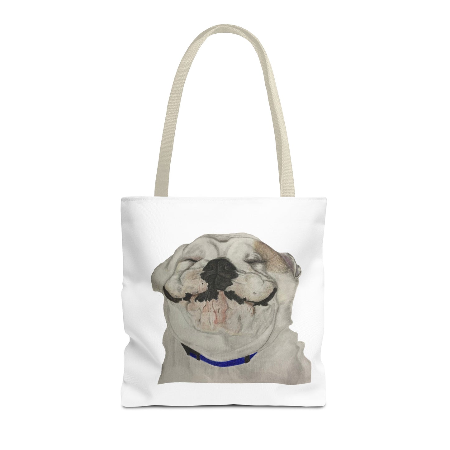 Happy Bulldog Tote Bag, Beach Bag, Pool Bag, Book Bag