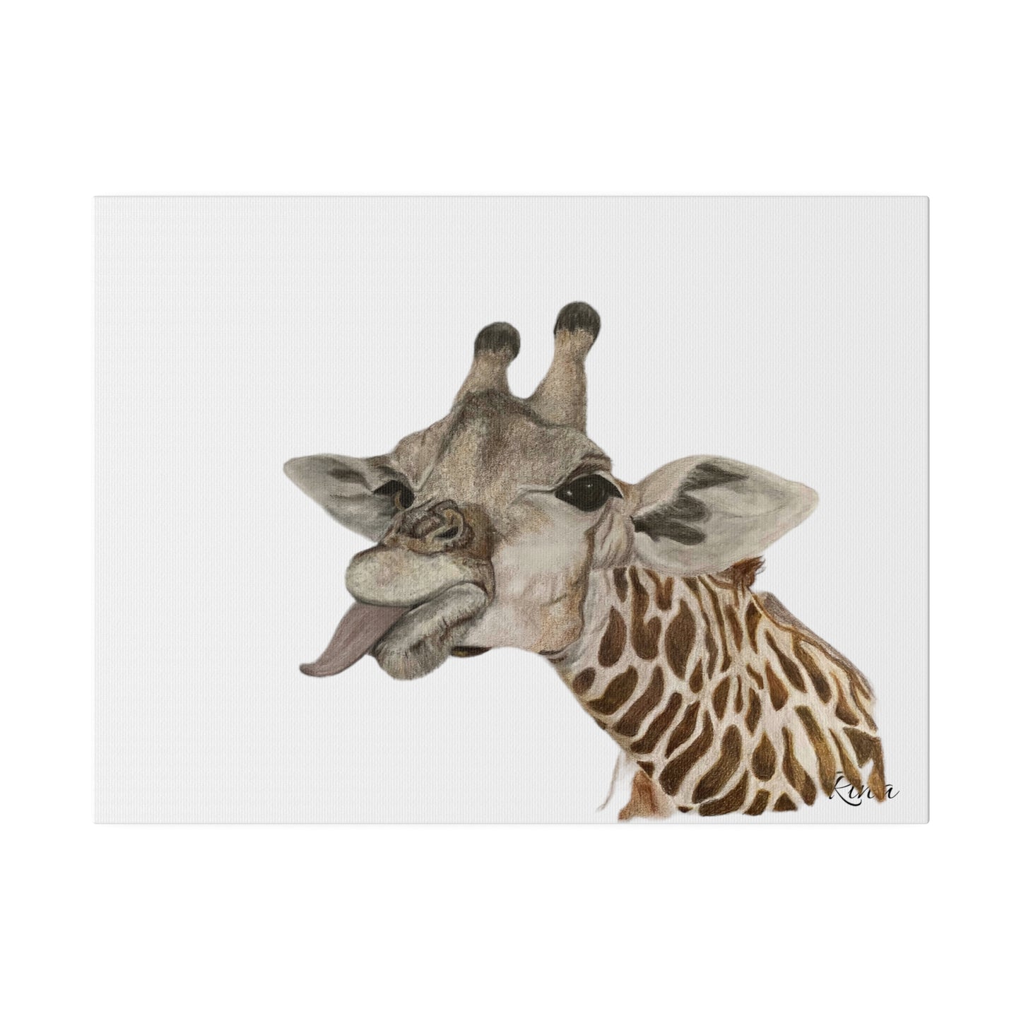 Quirky Giraffe stretched canvas art decor