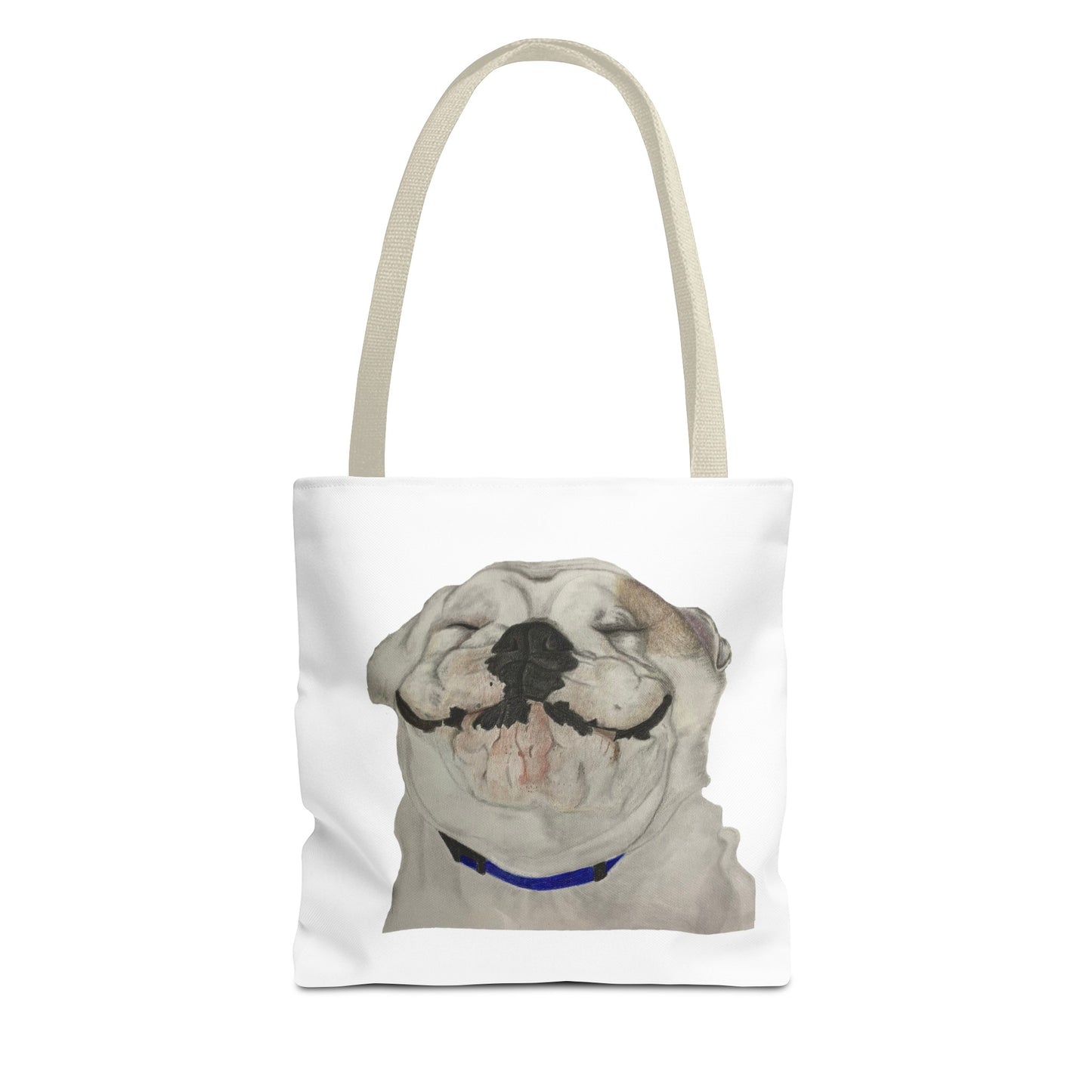 Happy Bulldog Tote Bag, Beach Bag, Pool Bag, Book Bag