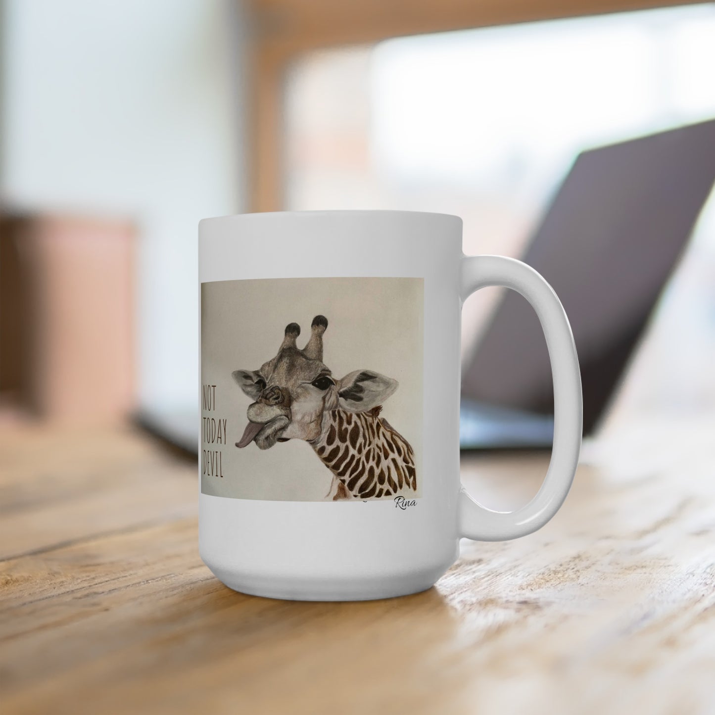 Not Today Devil Funny Giraffe Mug, Giraffe Mug, Giraffe Lover