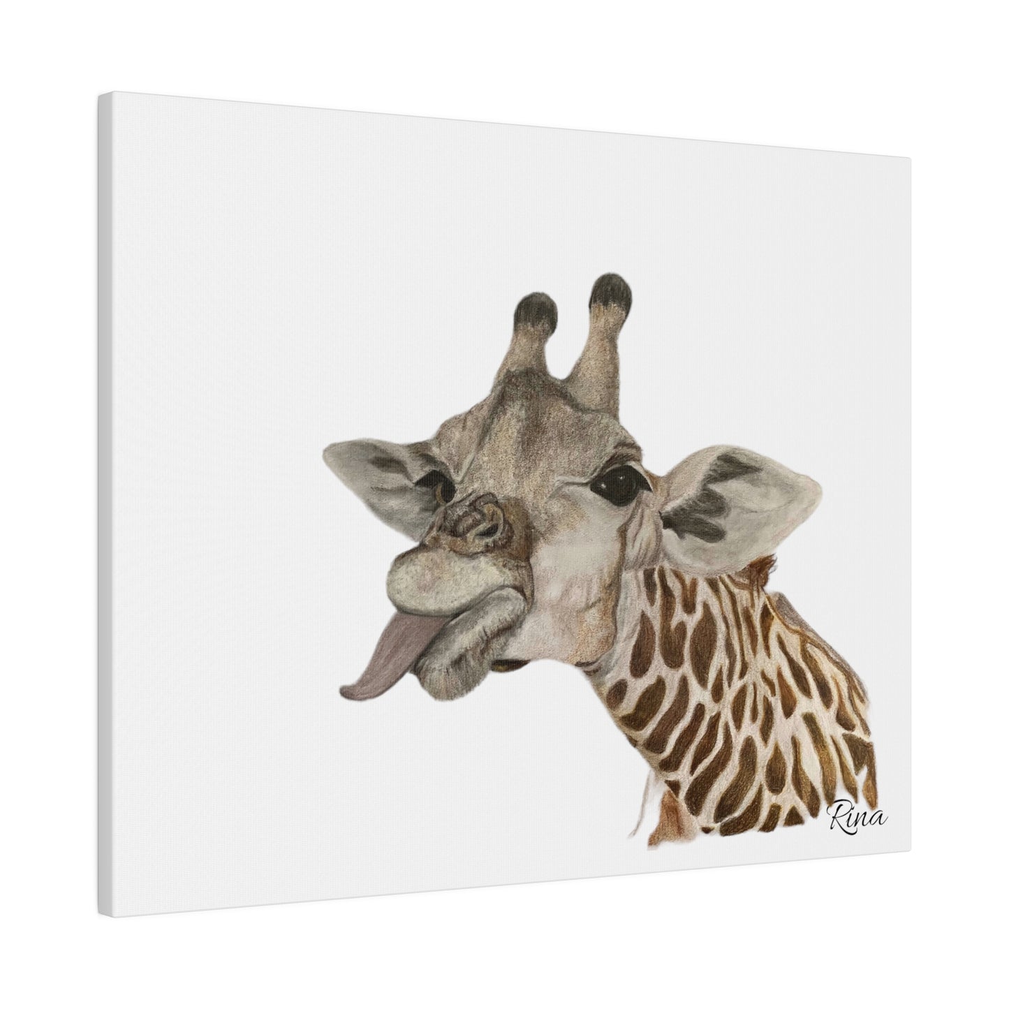 Quirky Giraffe stretched canvas art decor