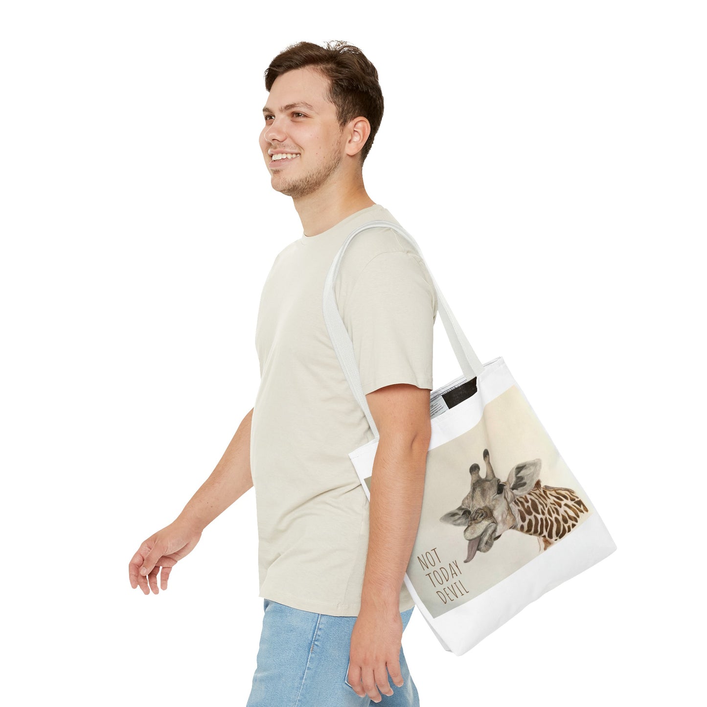 Not Today Devil Giraffe Tote Bag Funny Giraffe Tote Christian Tote Beach Bag Book Bag