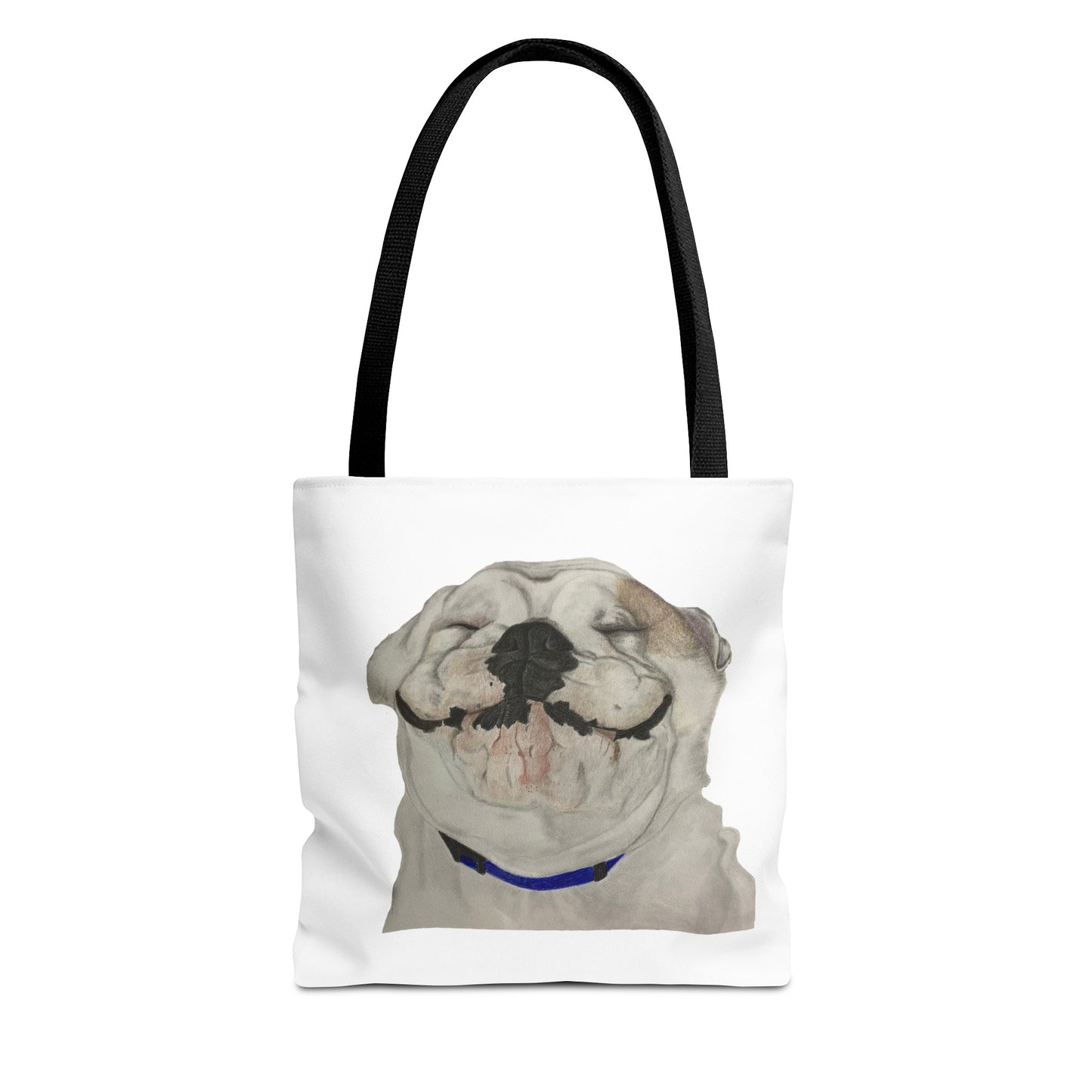 Happy Bulldog Tote Bag, Beach Bag, Pool Bag, Book Bag