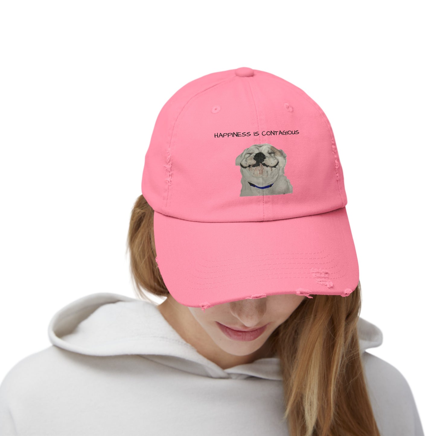 Happiness is Contagious Happy Bulldog Cap