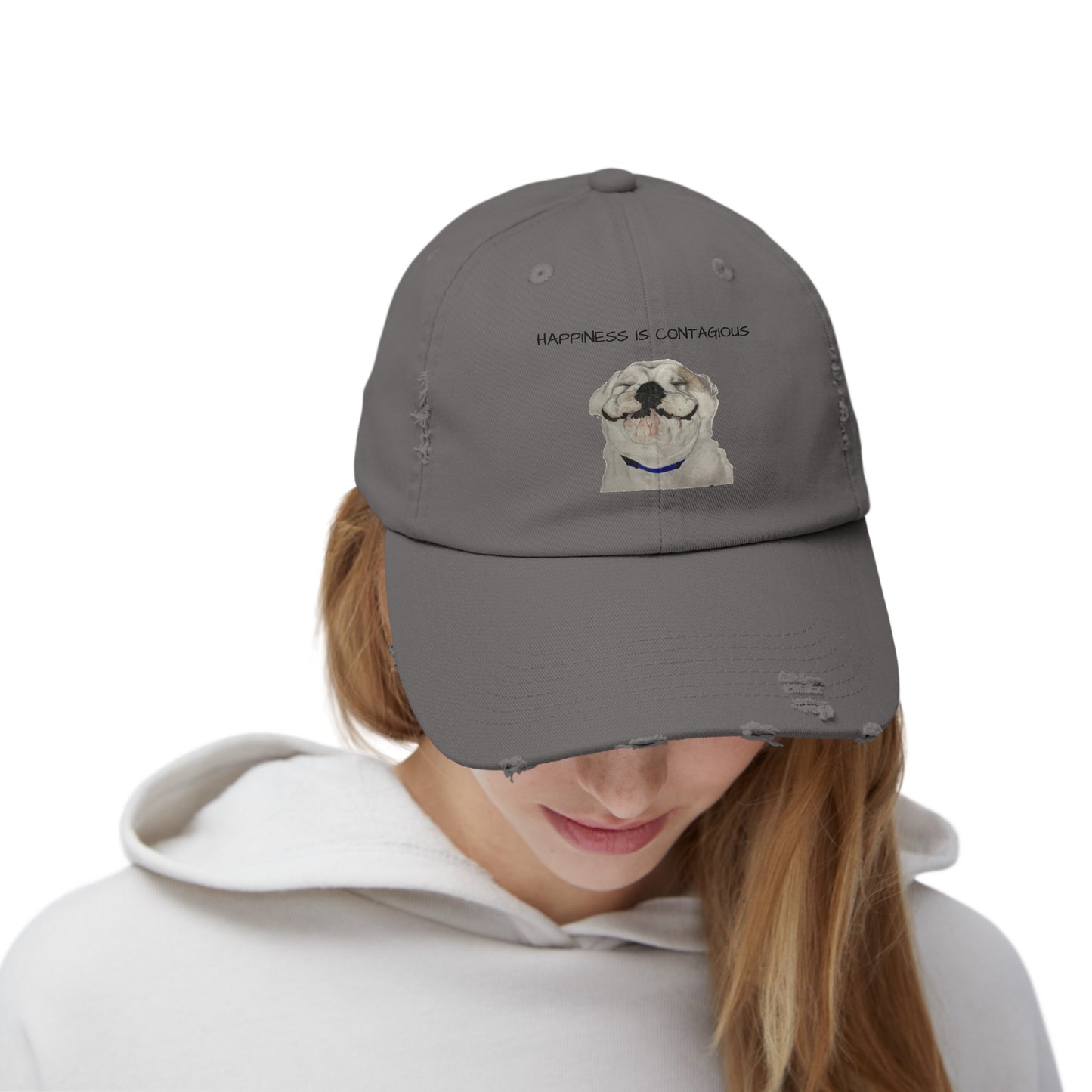 Happiness is Contagious Happy Bulldog Cap