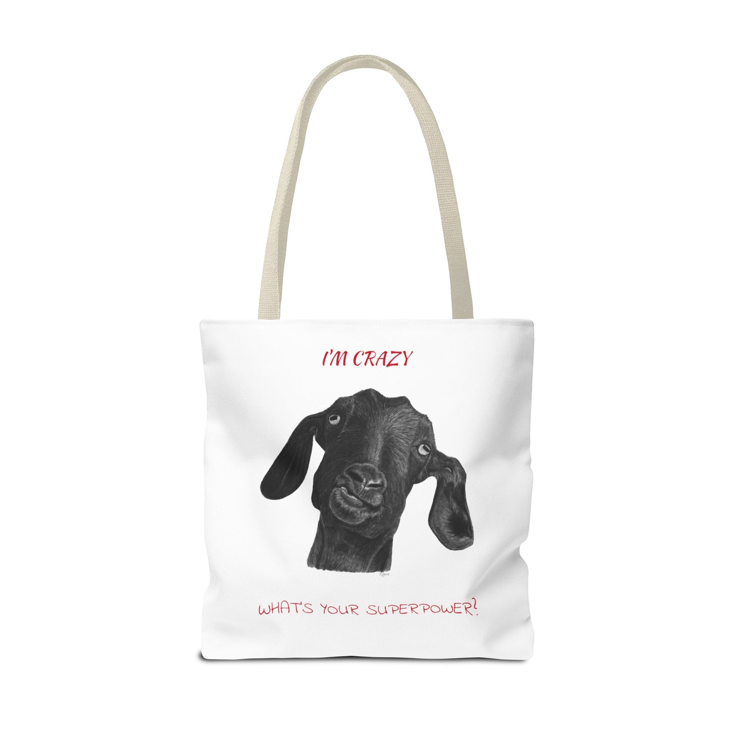 ImCrazy Whats Your Superpower Goofy Goat Tote Bag  Beach Bag Pool Bag Book Bag