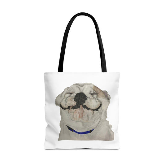 Happy Bulldog Tote Bag, Beach Bag, Pool Bag, Book Bag