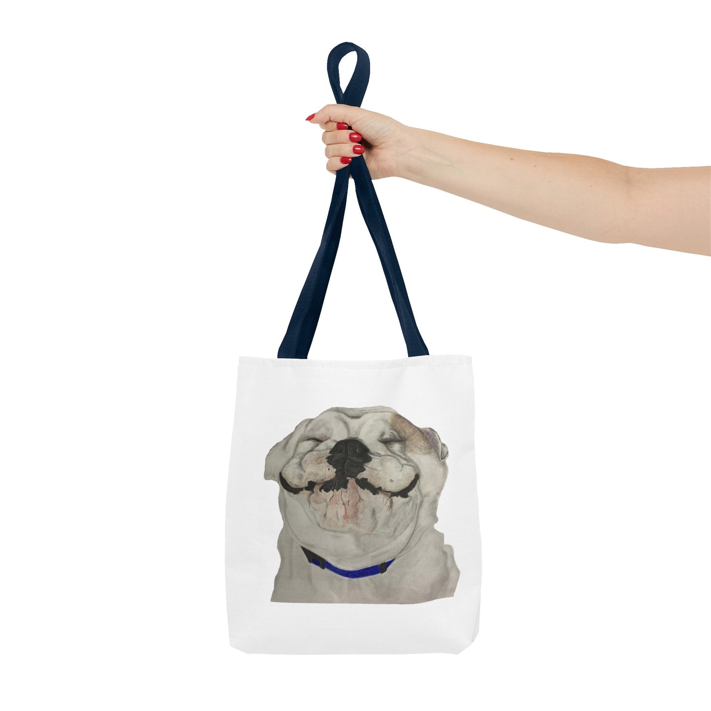 Happy Bulldog Tote Bag, Beach Bag, Pool Bag, Book Bag