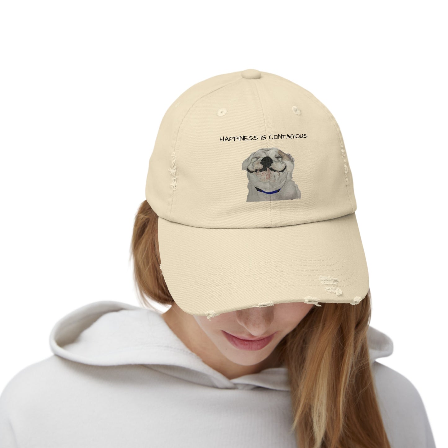 Happiness is Contagious Happy Bulldog Cap