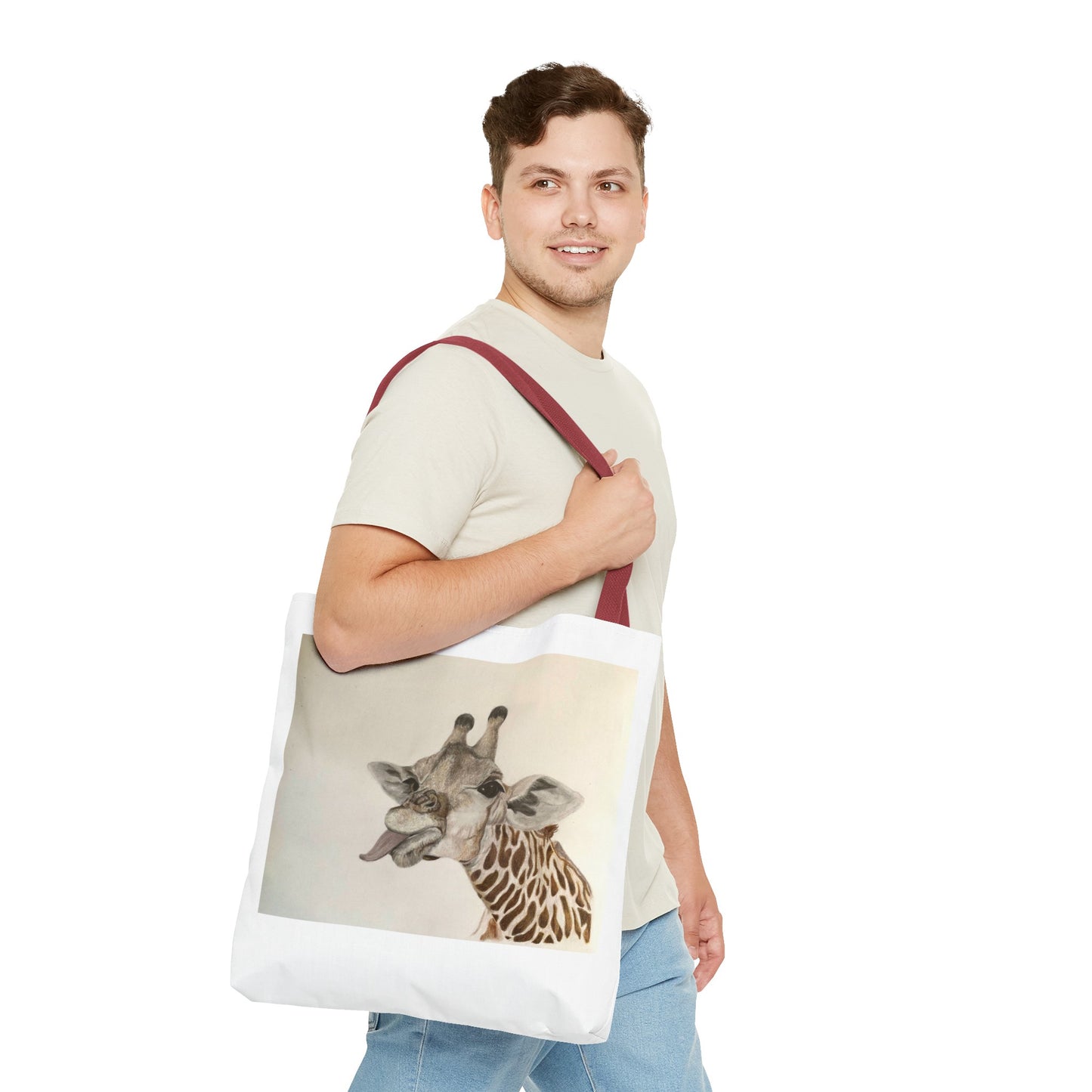 Goofy Giraffe Tote Bag, Beach Bag, Pool bag Book Bag