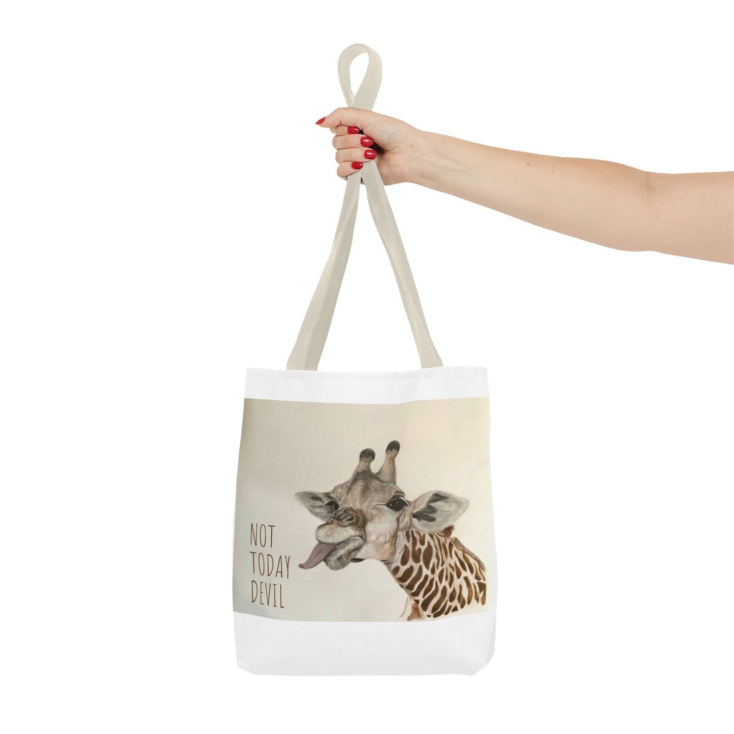 Not Today Devil Giraffe Tote Bag Funny Giraffe Tote Christian Tote Beach Bag Book Bag