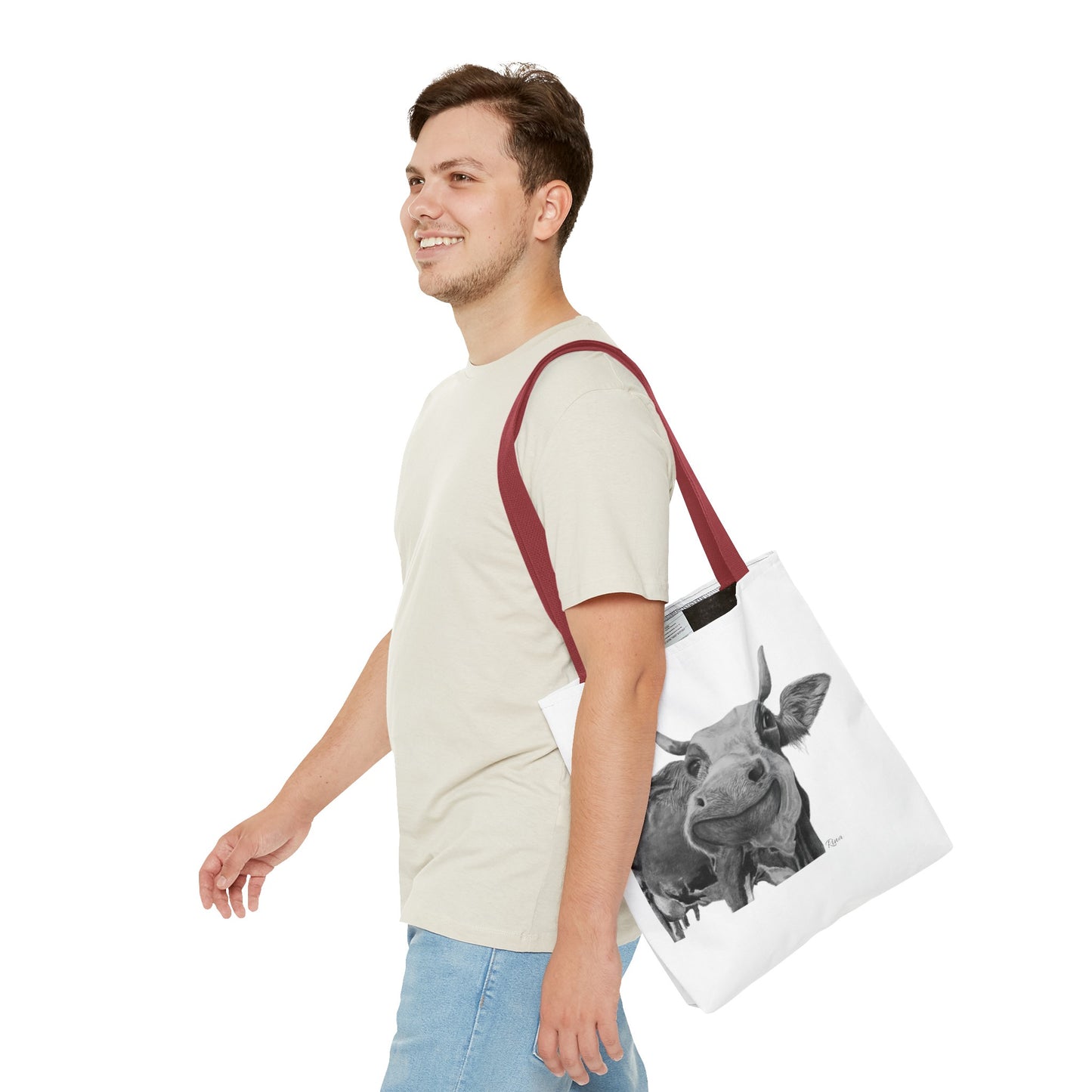 Happy Cow Tote Bag, Beach Bag, Pool Bag, Book Bag