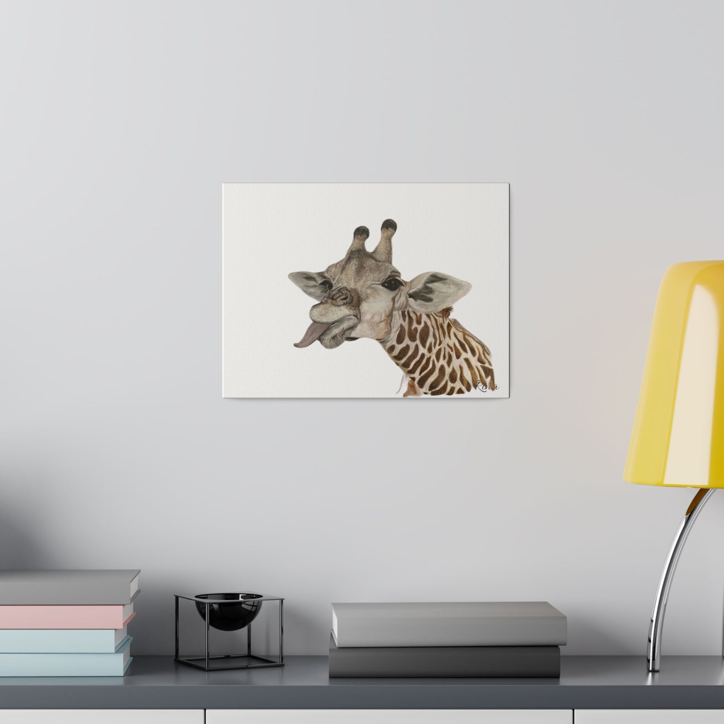 Quirky Giraffe stretched canvas art decor