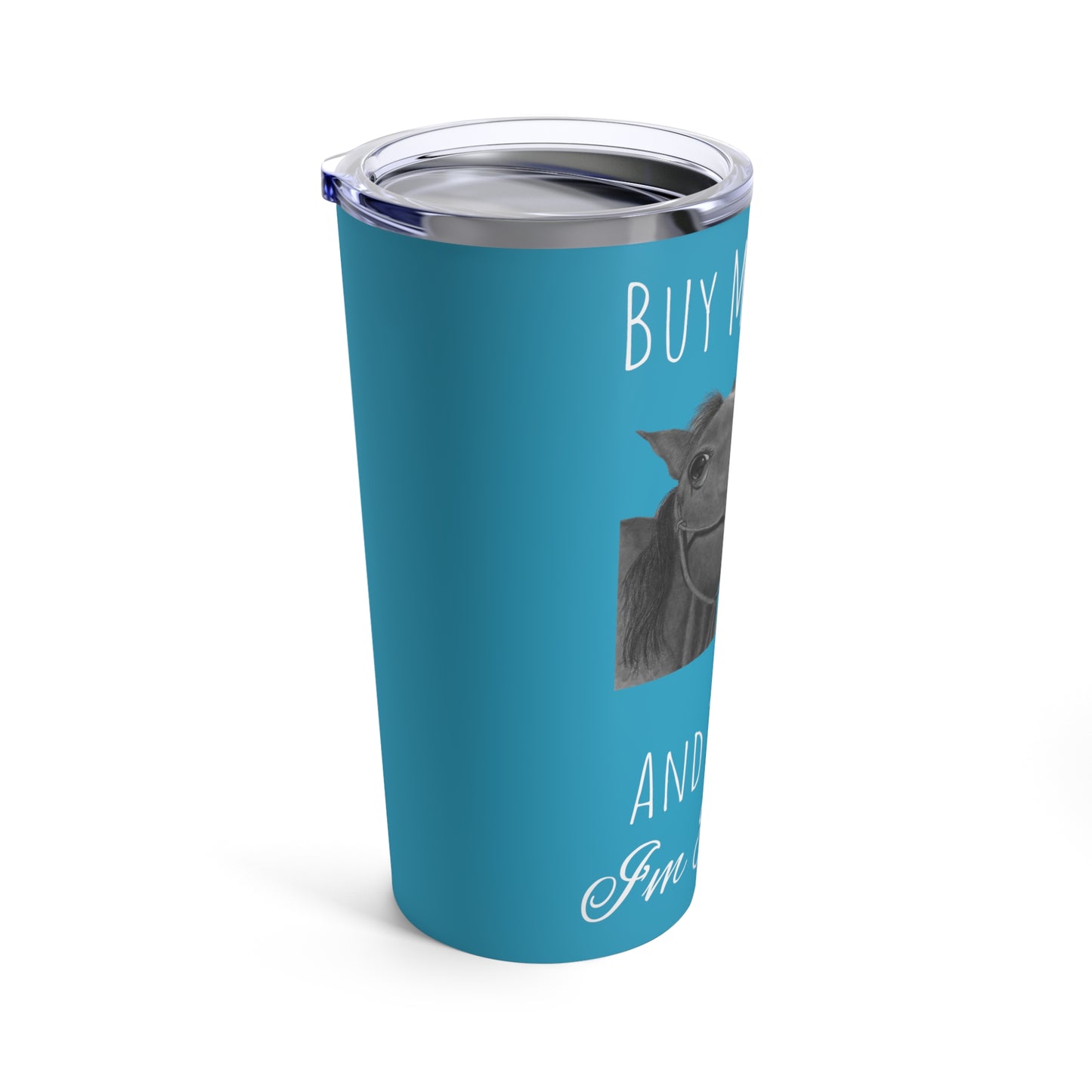 Buy Me Horses and Tell Me Im Pretty Tumbler Sky Blue  20oz