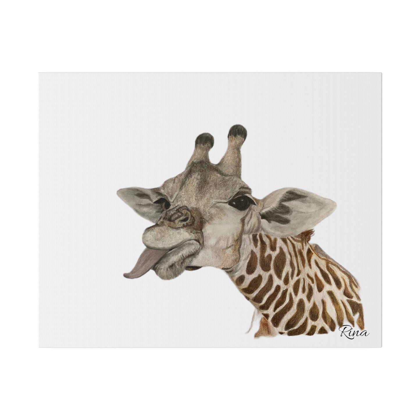 Quirky Giraffe stretched canvas art decor