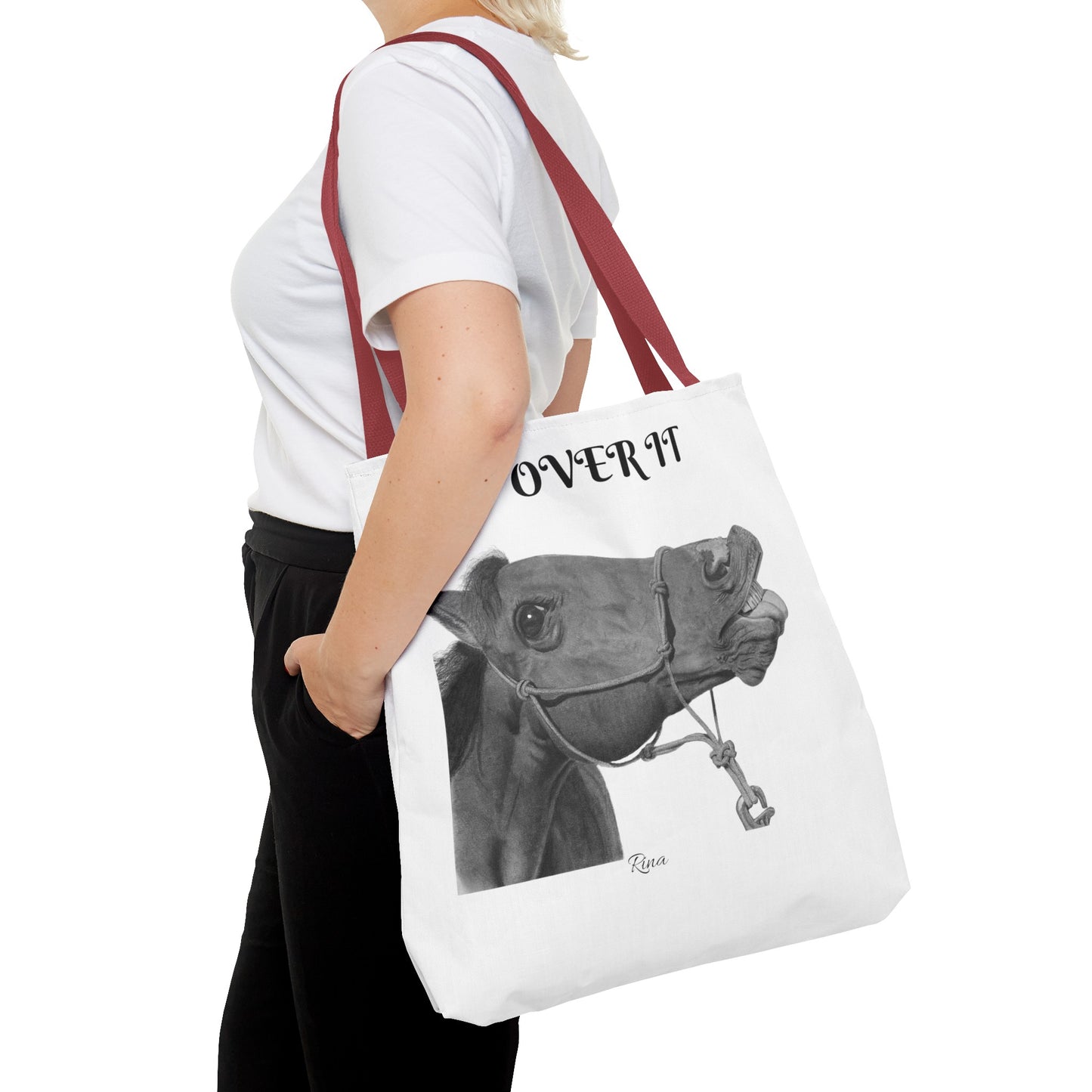 Over It Horse Tote Bag, Beach Bag, Pool Bag, Book Bag