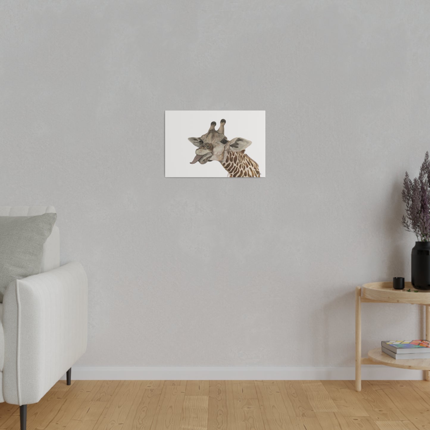 Quirky Giraffe stretched canvas art decor