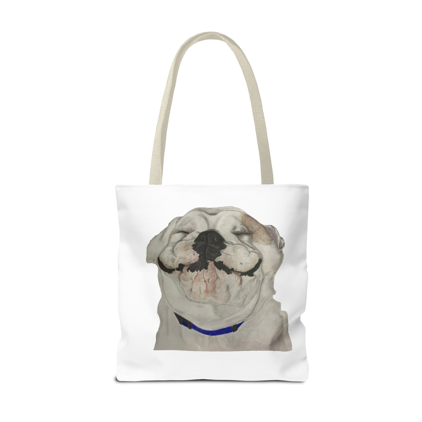 Happy Bulldog Tote Bag, Beach Bag, Pool Bag, Book Bag