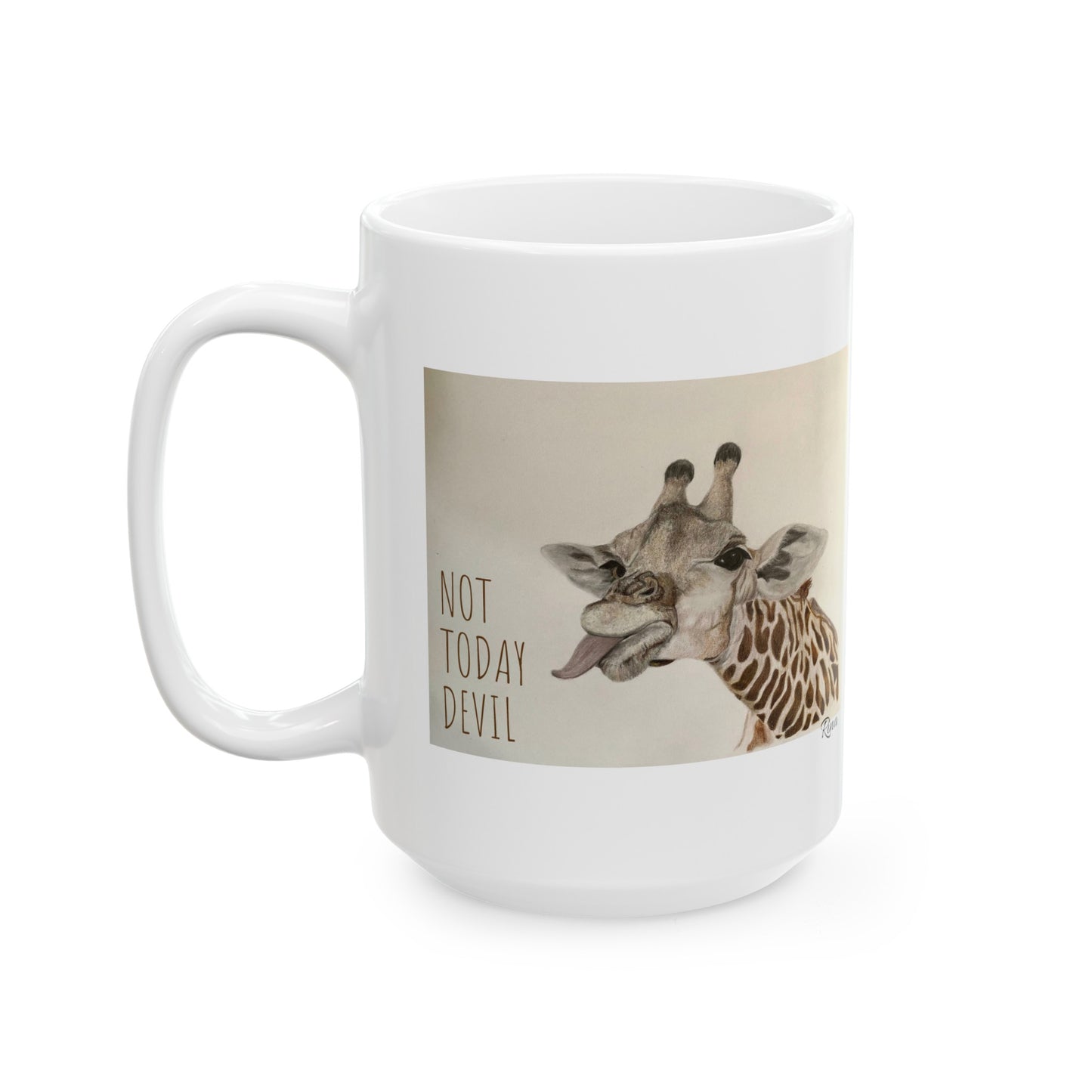 Not Today Devil Funny Giraffe Mug, Giraffe Mug, Giraffe Lover