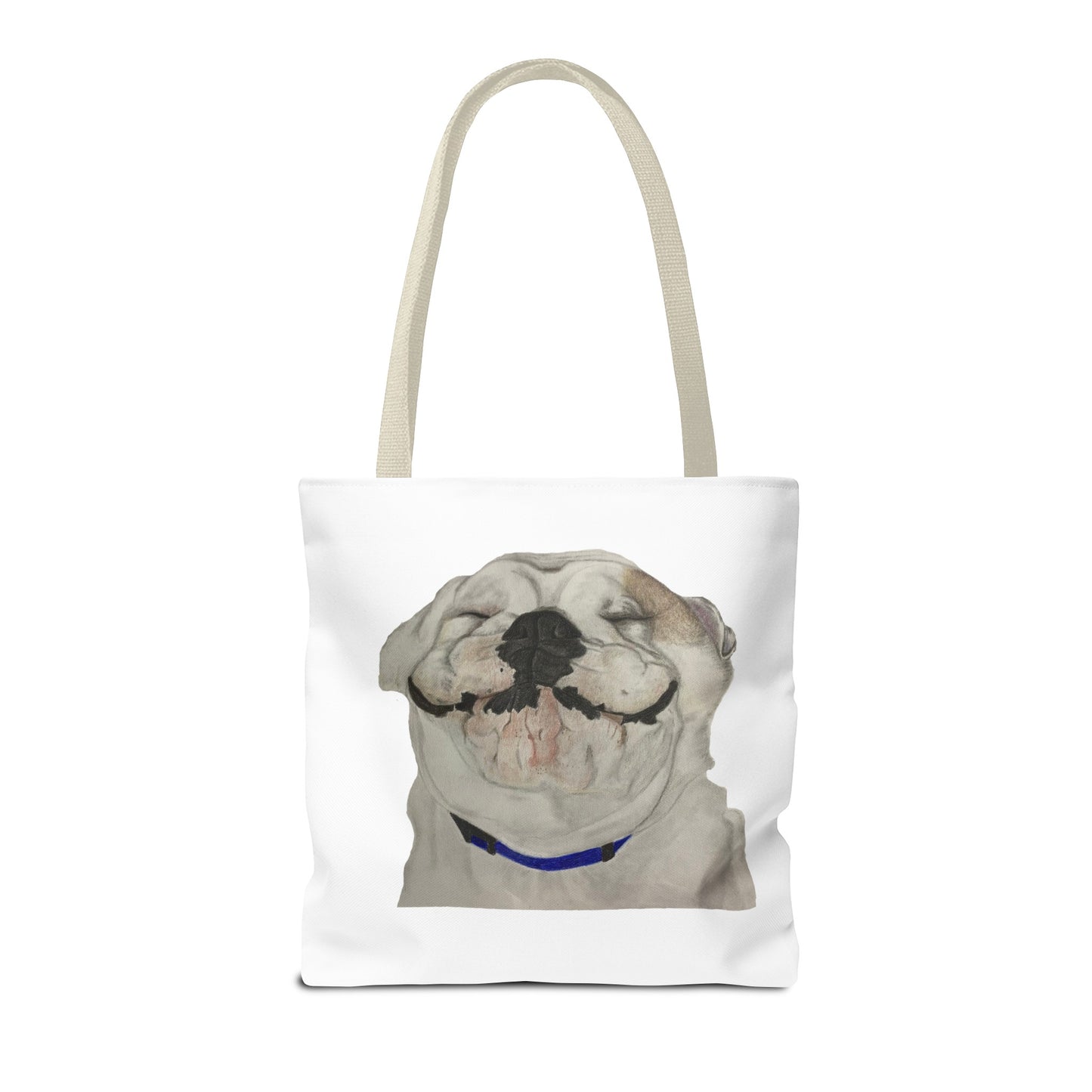 Happy Bulldog Tote Bag, Beach Bag, Pool Bag, Book Bag