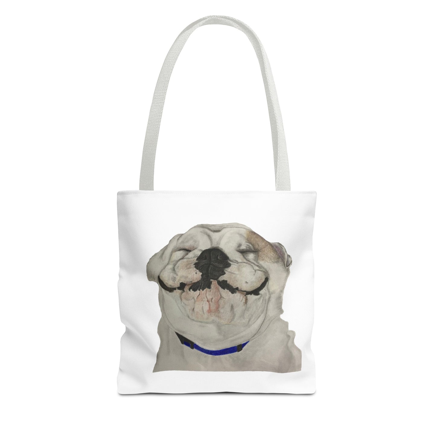 Happy Bulldog Tote Bag, Beach Bag, Pool Bag, Book Bag