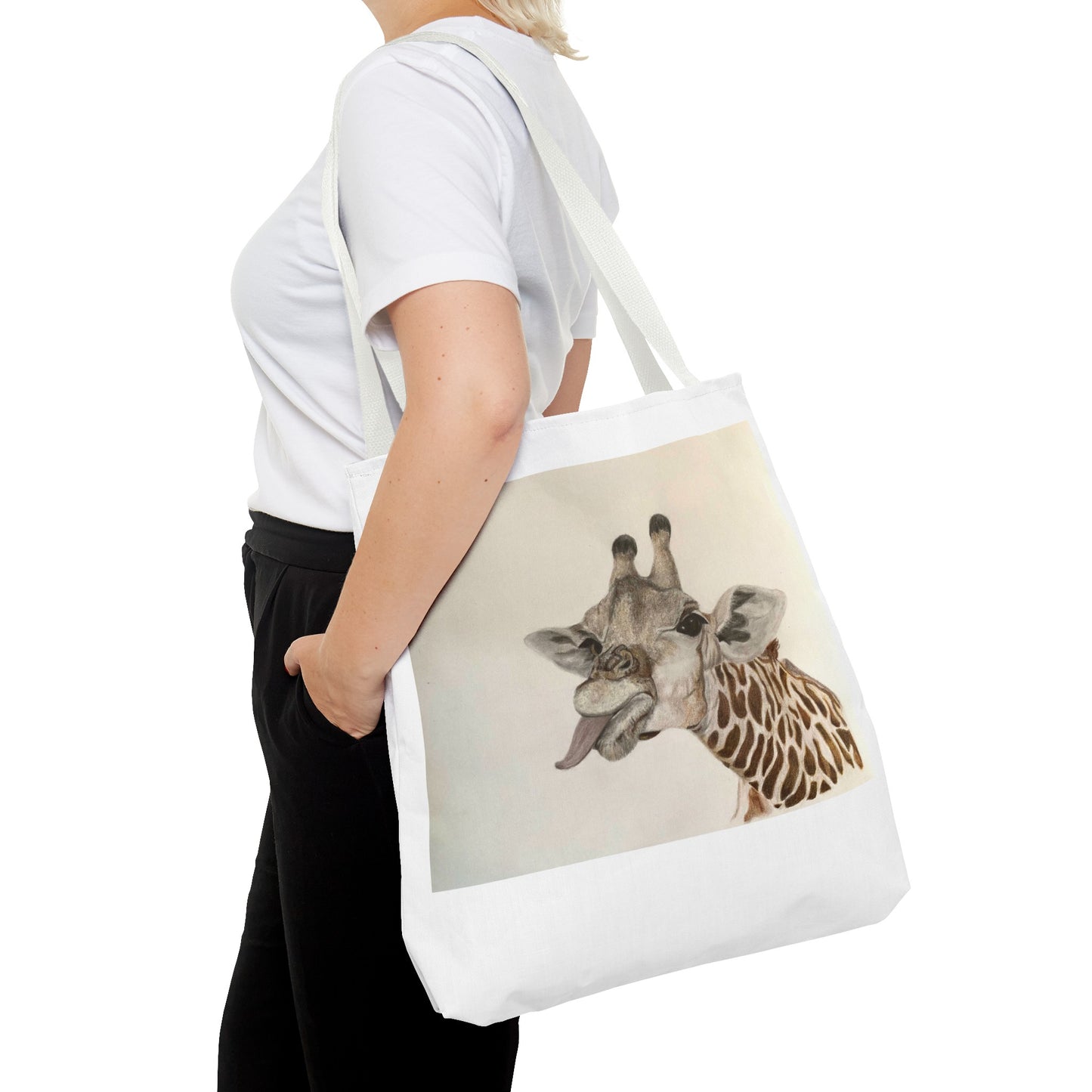 Goofy Giraffe Tote Bag, Beach Bag, Pool bag Book Bag