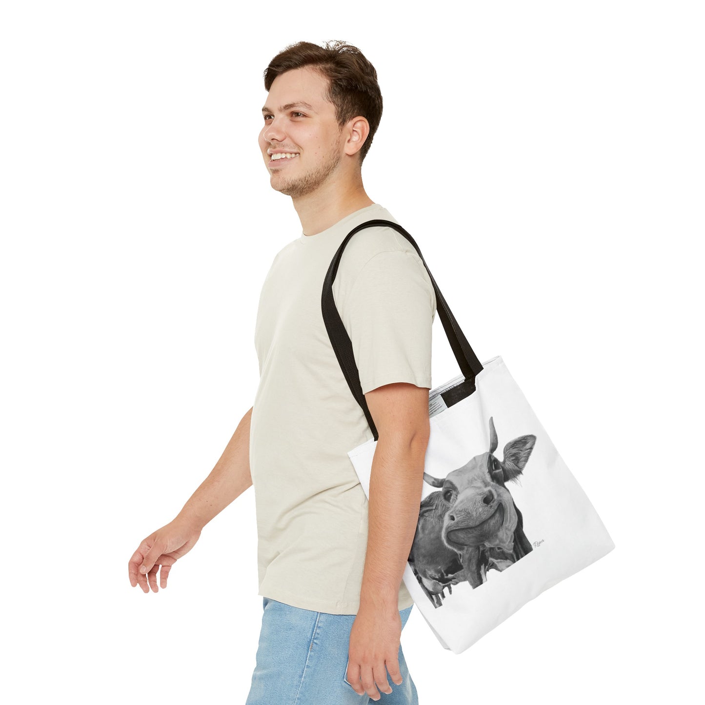 Happy Cow Tote Bag, Beach Bag, Pool Bag, Book Bag