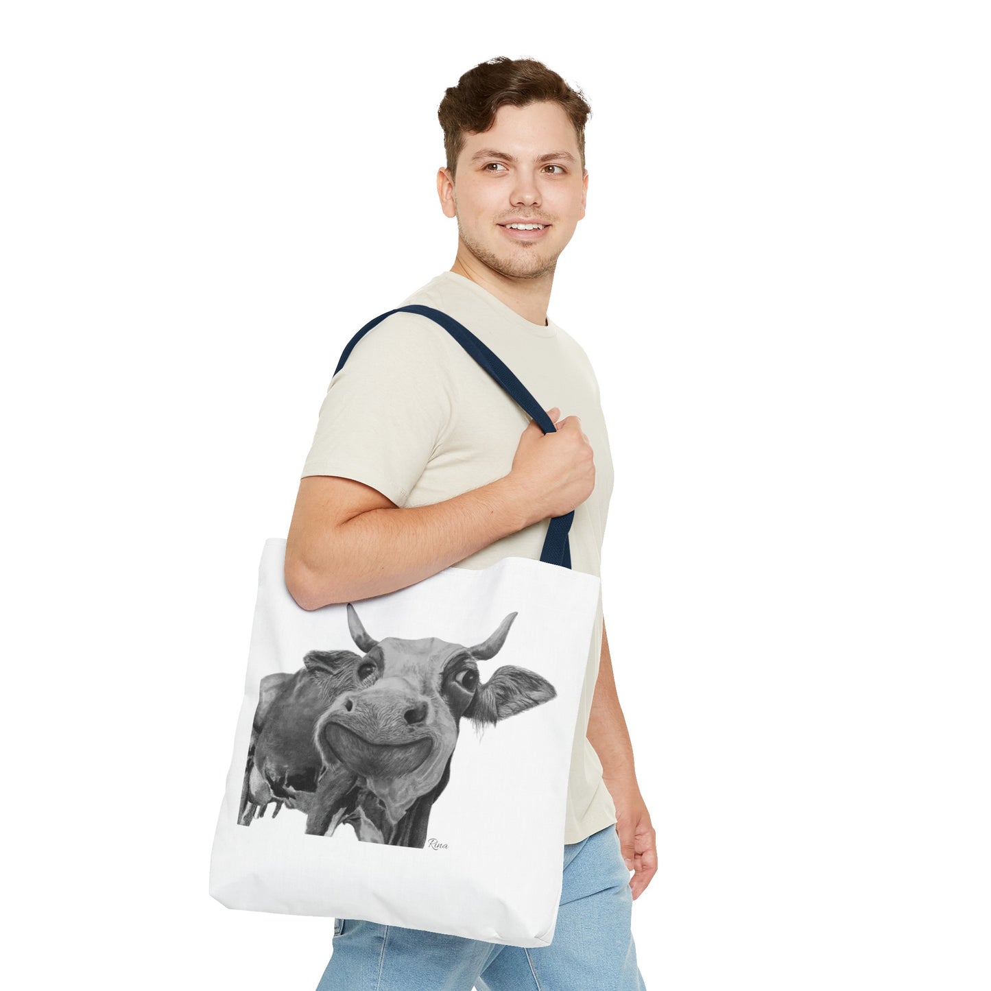 Happy Cow Tote Bag, Beach Bag, Pool Bag, Book Bag