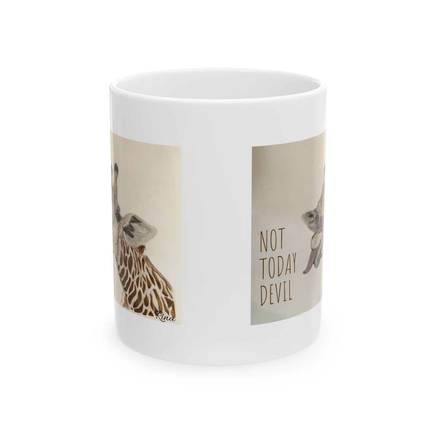 Not Today Devil Funny Giraffe Mug, Giraffe Mug, Giraffe Lover